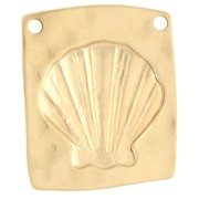 Doré - Pendentif intercalaire irrégulier 32x28 mm - coquillage - Doré à l'or fin x1 Pendentif intercalaire irrégulier 32x28 mm - coquillage - Doré à l'or fin x1