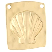 Pendentif intercalaire irrégulier 32x28 mm - coquillage - Doré à l'or fin x1