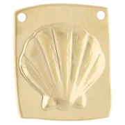 Pendentif intercalaire irrégulier 32x28 mm - coquillage - Doré à l'or fin x1