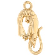 Pendentif crevette 23x10.5 mm - Doré à l'or fin x1