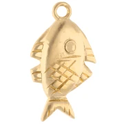 Pendentif poisson 23x13 mm - Doré à l'or fin x1