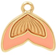 Saumon - Breloque queue de sirene 16 mm avec résine époxy - Saumon x1 Breloque queue de sirene 16 mm avec résine époxy - Saumon x1