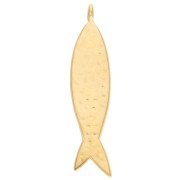 Pendentif poisson 35x8 mm - Doré à l'or fin - Saumon x1