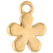 Breloque fleur 10.5 mm avec résine époxy - Doré à l'or fin - Lilas - Jaune x1