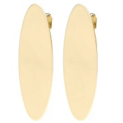Clous d'oreilles ovale 30x9 mm avec anneau ouvert - Doré x2