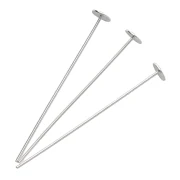 Clous tête plate 25x0.4 mm - tête du clou 3 mm - Argent 925 x10