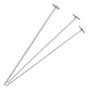 Clous tête plate 30x0.5 mm - tête du clou 3 mm - Argent 925 x10