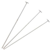 Clous tête plate 40x0.7 mm - tête du clou 3 mm - Argent 925 x6