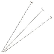 Clous tête plate 50x0.8 mm - tête du clou 3 mm - Argent 925 x6