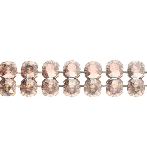 PureCrystal Crystal Mesh 40001 2 rangs 5.3 mm - Crystal Bronze - Doré x5cm