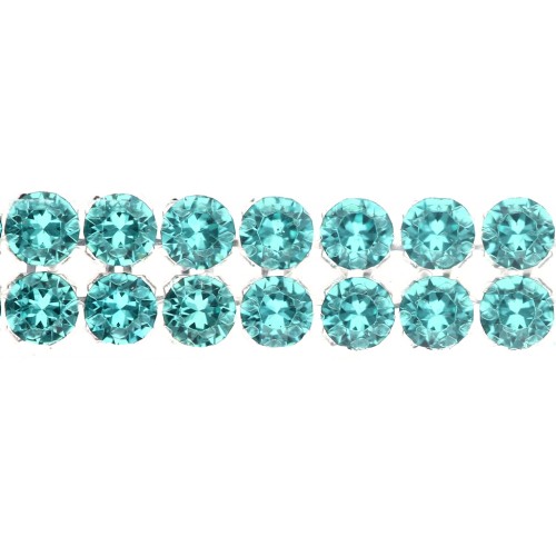 PureCrystal Crystal Mesh 40001 2 rangs 5.3mm - Reinvented Caribbean Green x5cm