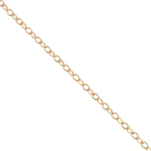 Chaîne maille Jaseron limée 3.6 mm - Plaqué Or 3 microns x20cm