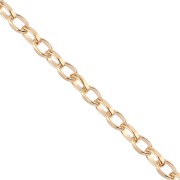 Chaîne maille Jaseron limée 3.6 mm - Plaqué Or 3 microns x20cm