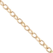 Chaîne maille Jaseron limée 3.6 mm - Plaqué Or 3 microns x20cm