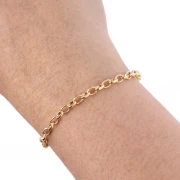 Chaîne maille Jaseron limée 3.6 mm - Plaqué Or 3 microns x20cm