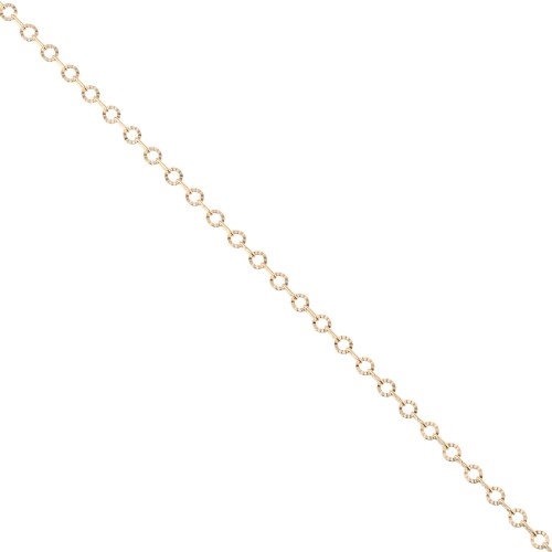 Chaîne maille Fantaisie cercle strié 3.15 mm - Plaqué Or 3 microns x20cm