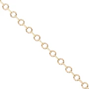 Chaîne maille Fantaisie cercle strié 3.15 mm - Plaqué Or 3 microns x20cm