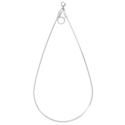 Supports boucles d'oreilles gouttes un anneau 44x23 mm - Argenté x2