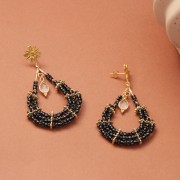 Supports boucles d'oreilles gouttes un anneau 44x23 mm - Argenté x2