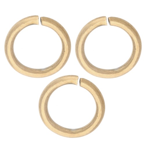 Anneaux ouverts 7x1 mm - Acier inoxydable 316L Doré x100