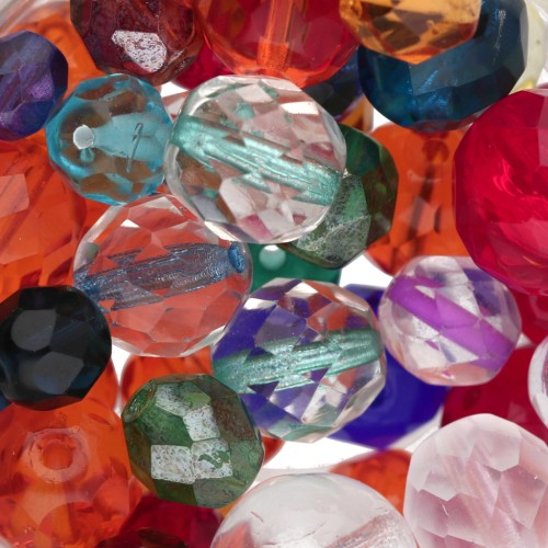 Assortiment de facettes 6 mm à 12 mm - Transparent Multicolore x50g