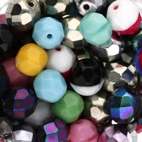 Assortiment de facettes 3 mm à 10 mm - Opaque Multicolore x50g