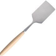 Spatule 22 mm en acier inoxydable avec manche en bois pour four Prométhéus x1|raw }}