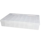 Boite de rangement pour perles et fournitures 19x13x3.5cm avec 24 compartiments x1