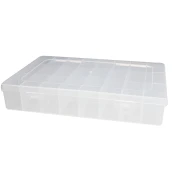 Boite de rangement pour perles et fournitures 19x13x3.5cm avec 24 compartiments x1