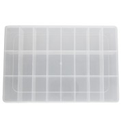Boite de rangement pour perles et fournitures 19x13x3.5cm avec 24 compartiments x1