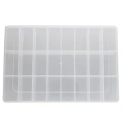 Boite de rangement pour perles et fournitures 19x13x3.5cm avec 24 compartiments x1