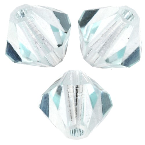 Perles toupies Preciosa - Rondelle Bead 4 mm - Silver Aquamarine x30