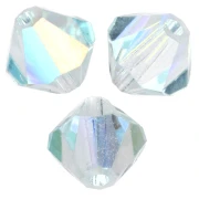 Perles toupies Preciosa - Rondelle Bead 4 mm - Silver Aquamarine AB x30