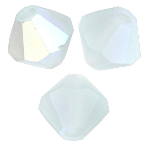 Perles toupies Preciosa - Rondelle Bead 6 mm - Silver Aquamarine AB Matt x12