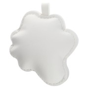 Pendentif oeuf au plat 7x6 cm pour bijou de sac - PU - Blanc - Jaune x1