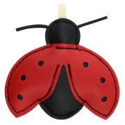 Pendentif coccinelle 6.5x7.5 cm pour bijou de sac - PU - Rouge - Noir x1