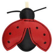 Pendentif coccinelle 6.5x7.5 cm pour bijou de sac - PU - Rouge - Noir x1