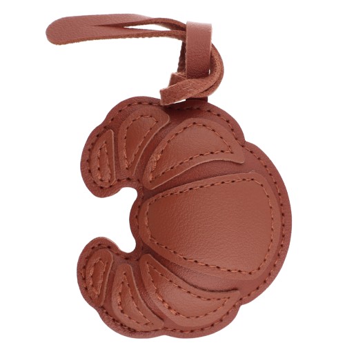 Pendentif croissant 7x6.5 cm pour bijou de sac - PU - Marron x1