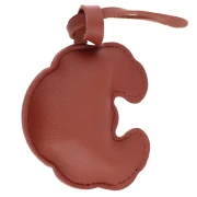 Pendentif croissant 7x6.5 cm pour bijou de sac - PU - Marron x1