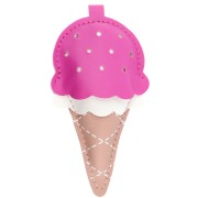 Glace - Pendentif glace pour bijou de sac 11x5.5 cm - PU - Rose - Marron x1 Pendentif glace pour bijou de sac 11x5.5 cm - PU - Rose - Marron x1
