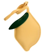 Pendentif citron 8x5.5 cm pour bijou de sac - PU - Jaune/vert x1