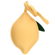Pendentif citron 8x5.5 cm pour bijou de sac - PU - Jaune/vert x1