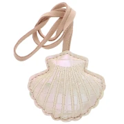 Pendentif coquillage 6x6 cm pour bijou de sac - PU - Crème nacré x1