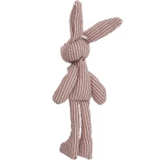 Pendentif lapin 12x4 cm pour bijou de sac - Tissu - Rayé Marron - Ecru x1