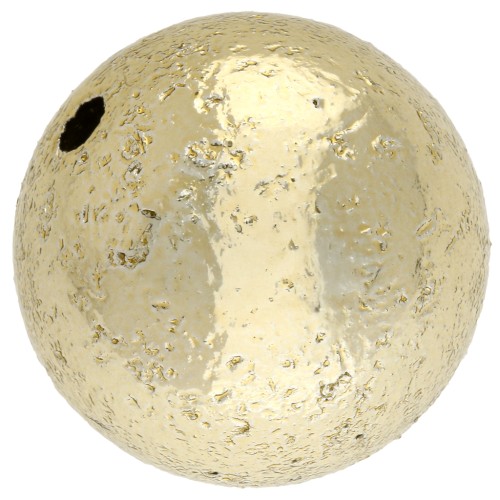 Perle ronde 18 mm effet froissé en acrylique métallisée CCB - Doré x1