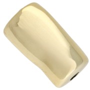 Perle tube irrégulier 21x12 mm en acrylique métallisée CCB - Doré x1