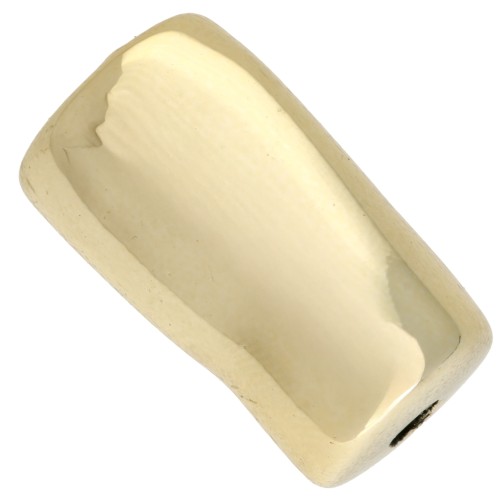 Perle tube irrégulier 21x12 mm en acrylique métallisée CCB - Doré x1