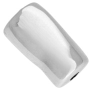 Perle tube irrégulier 21x12 mm en acrylique métallisée CCB - Argenté x1