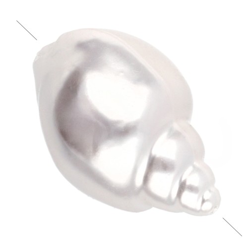 Perle coquillage 26x16 mm imitation perle eau douce - Blanc nacré x1