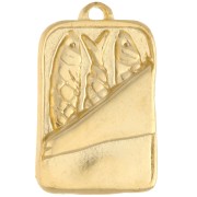 Breloque boîte de sardines 24.5x16 mm - Doré à l'or fin x1